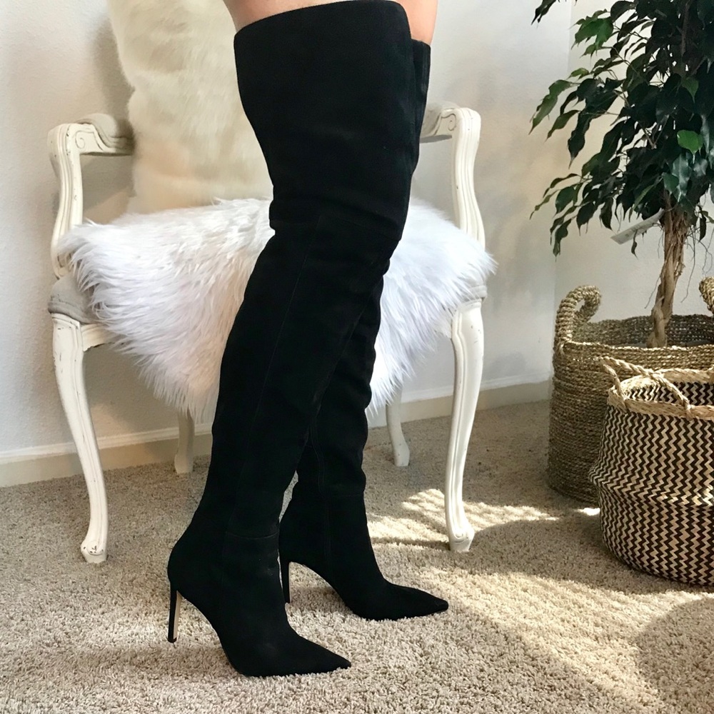 Sam Edelman Black Bernadette Suede Boots